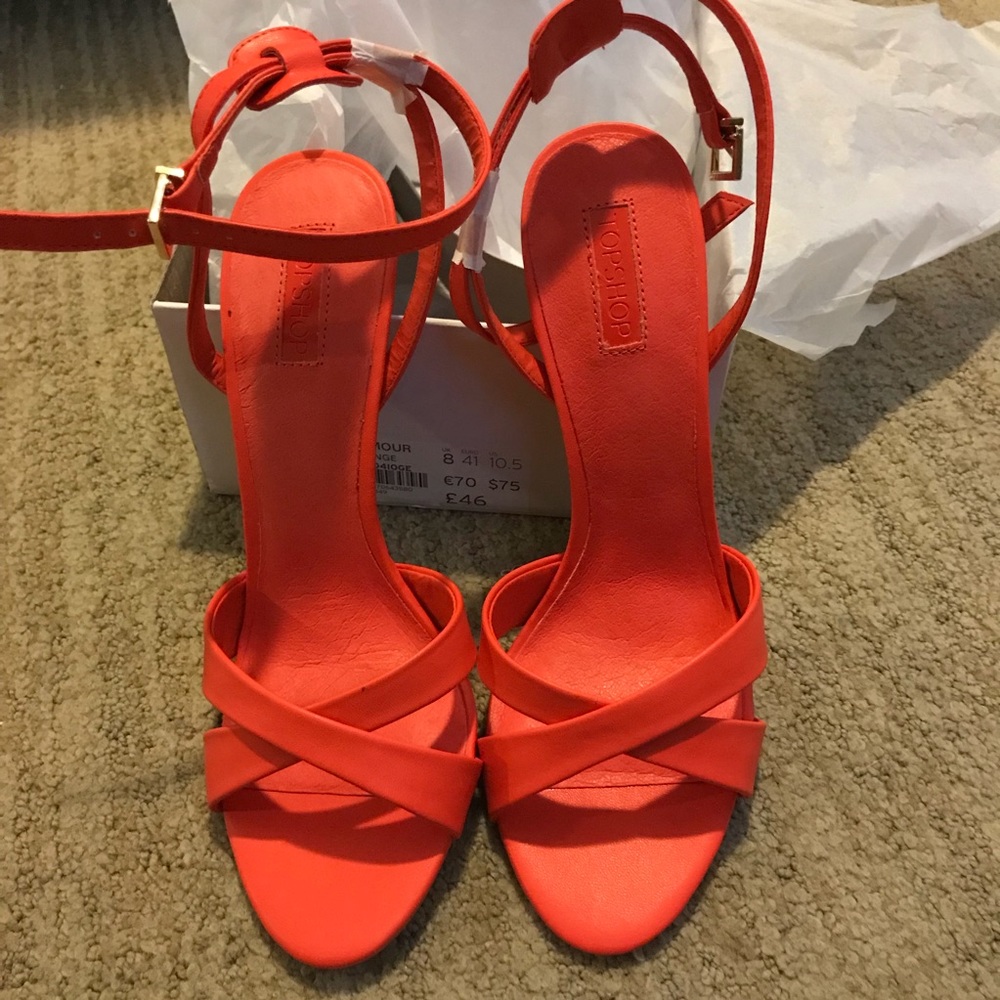 Top shop orange sandal size 9.5